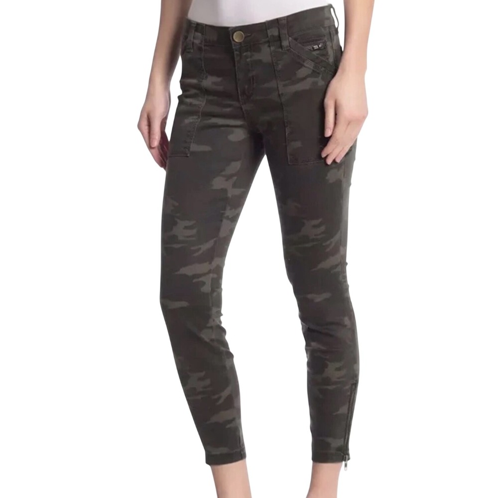 KUT from the Kloth Womens Size 10 Green Camo Cargo Skinny Pants Gorpcore